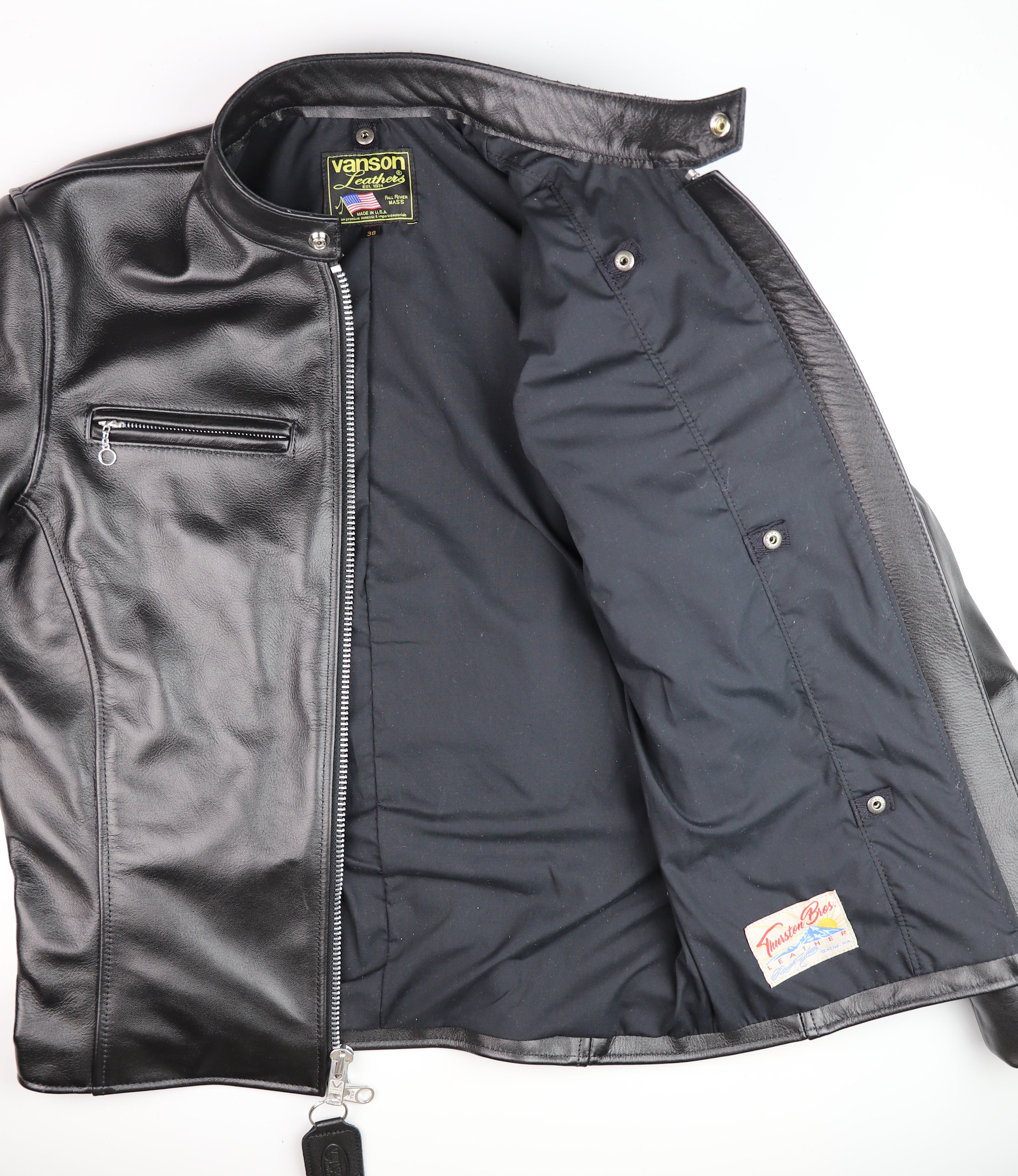 Vanson Comet PLU-3, Black Comp. Weight Cowhide, size 38