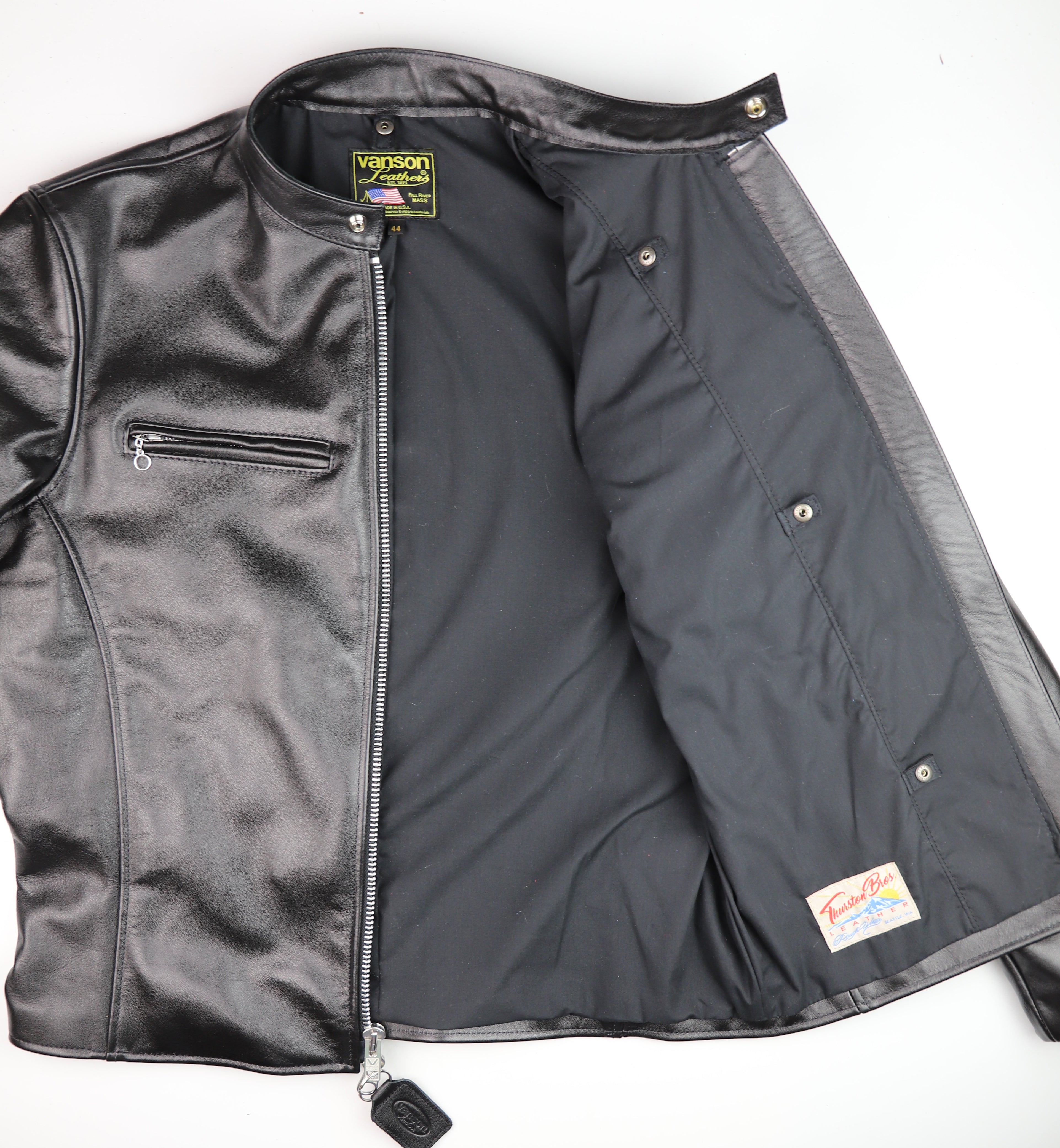 Vanson Comet PLU-3, Black Comp. Weight Cowhide, size 44