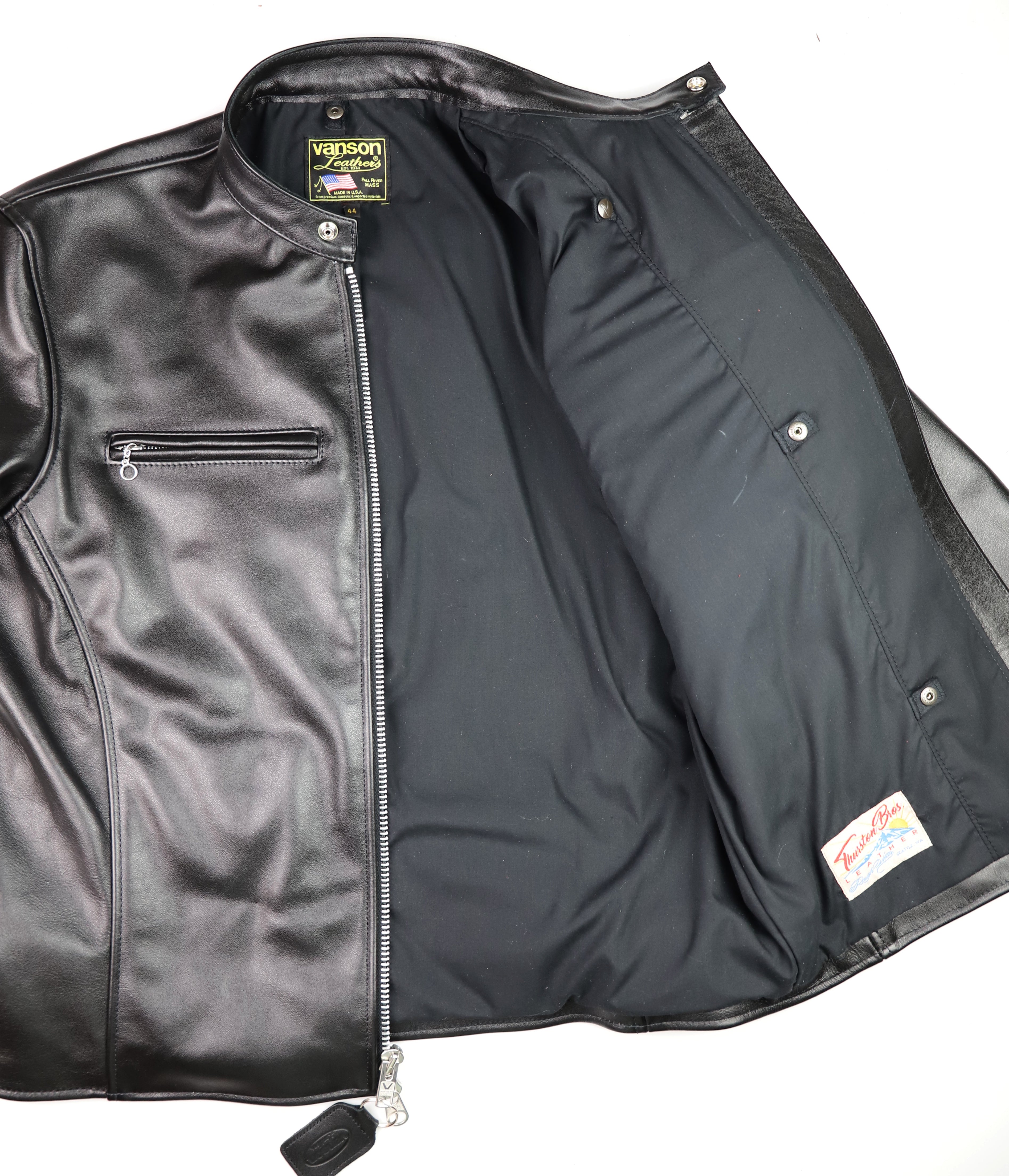 Vanson Comet PLU-3, Black Comp. Weight Cowhide, size 44