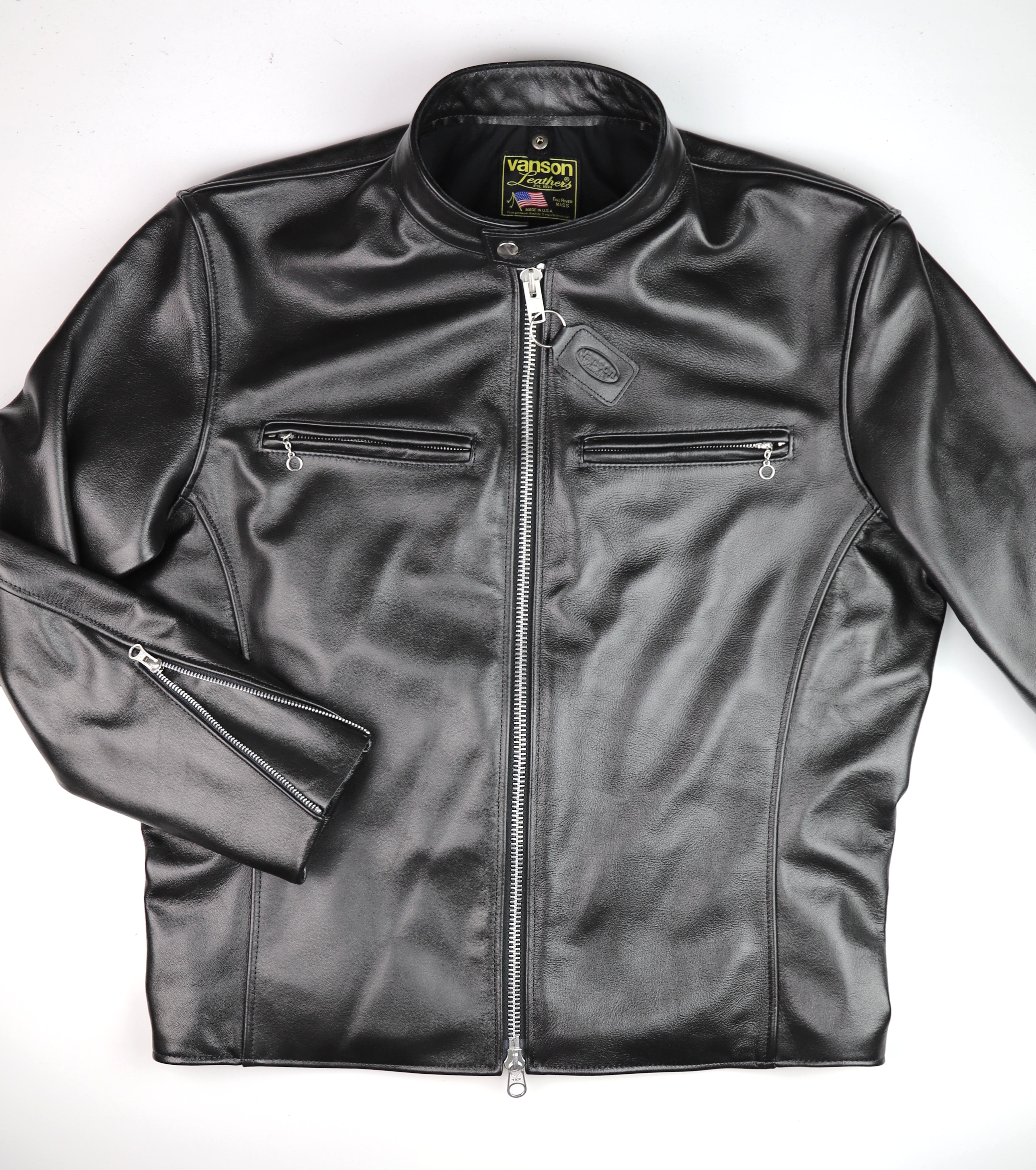 Vanson Comet PLU-3, Black Comp. Weight Cowhide, size 48