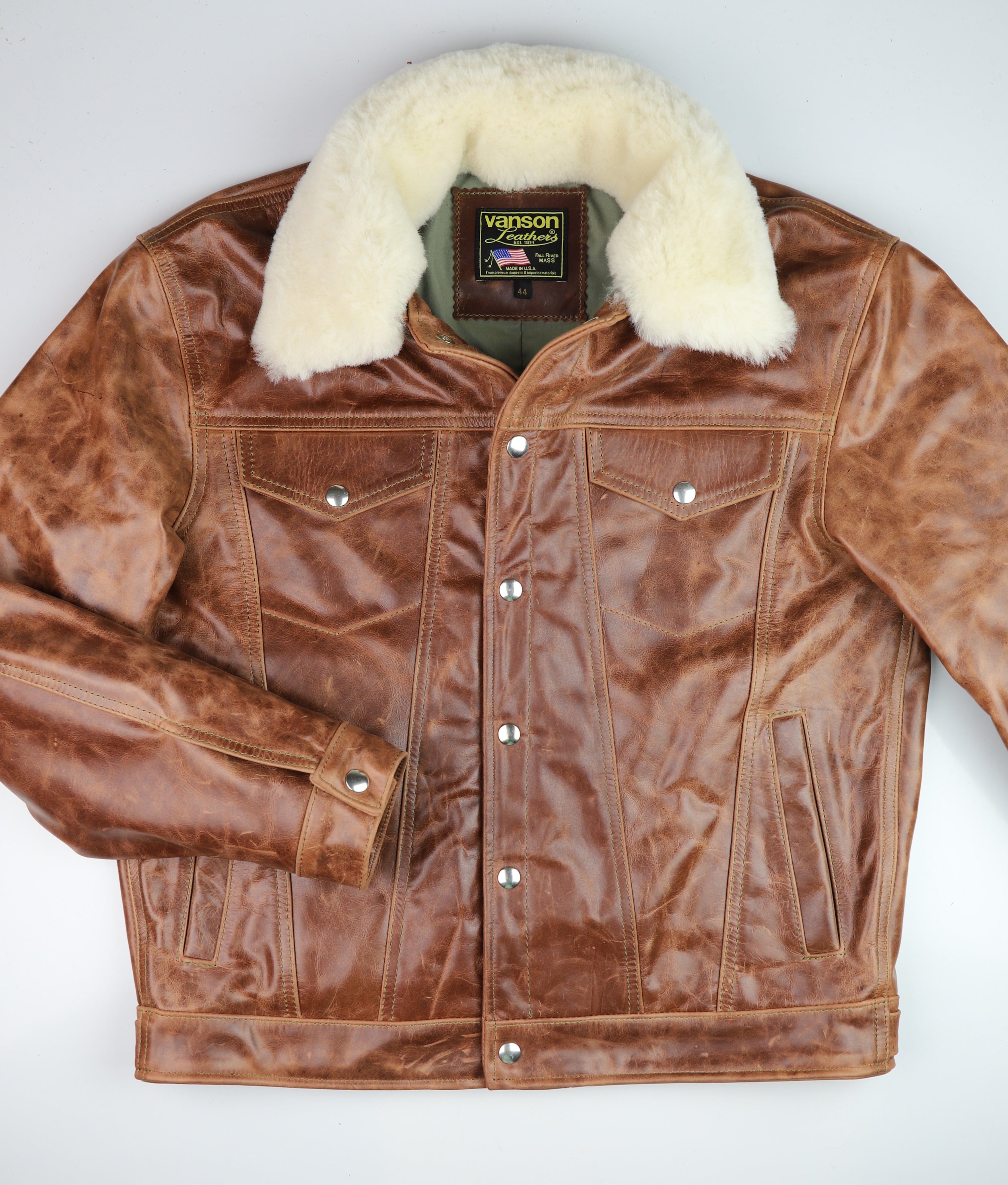 Vanson Maverick II, Whiskey Roma Cowhide, size 44