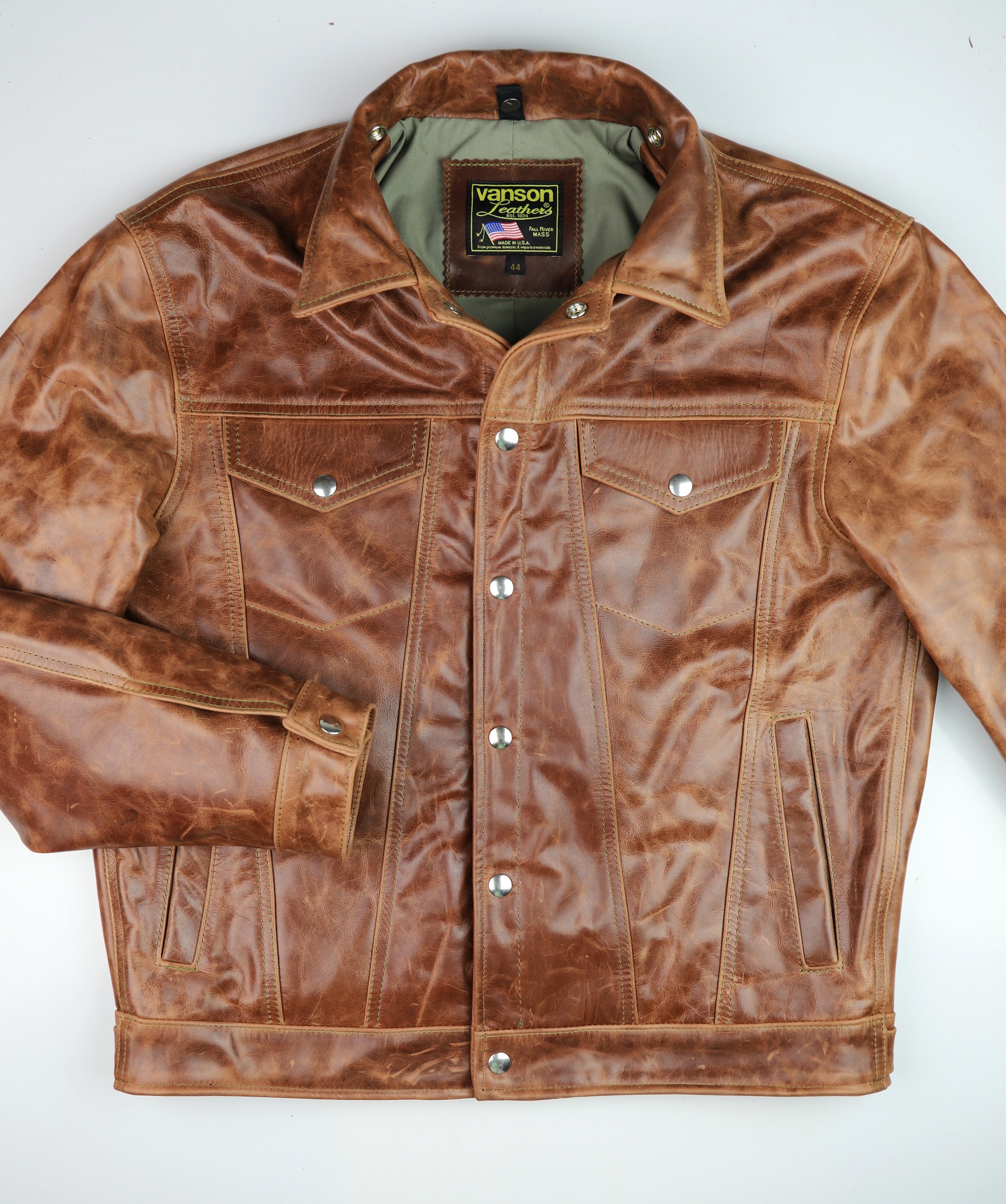 Vanson Maverick II, Whiskey Roma Cowhide, size 44