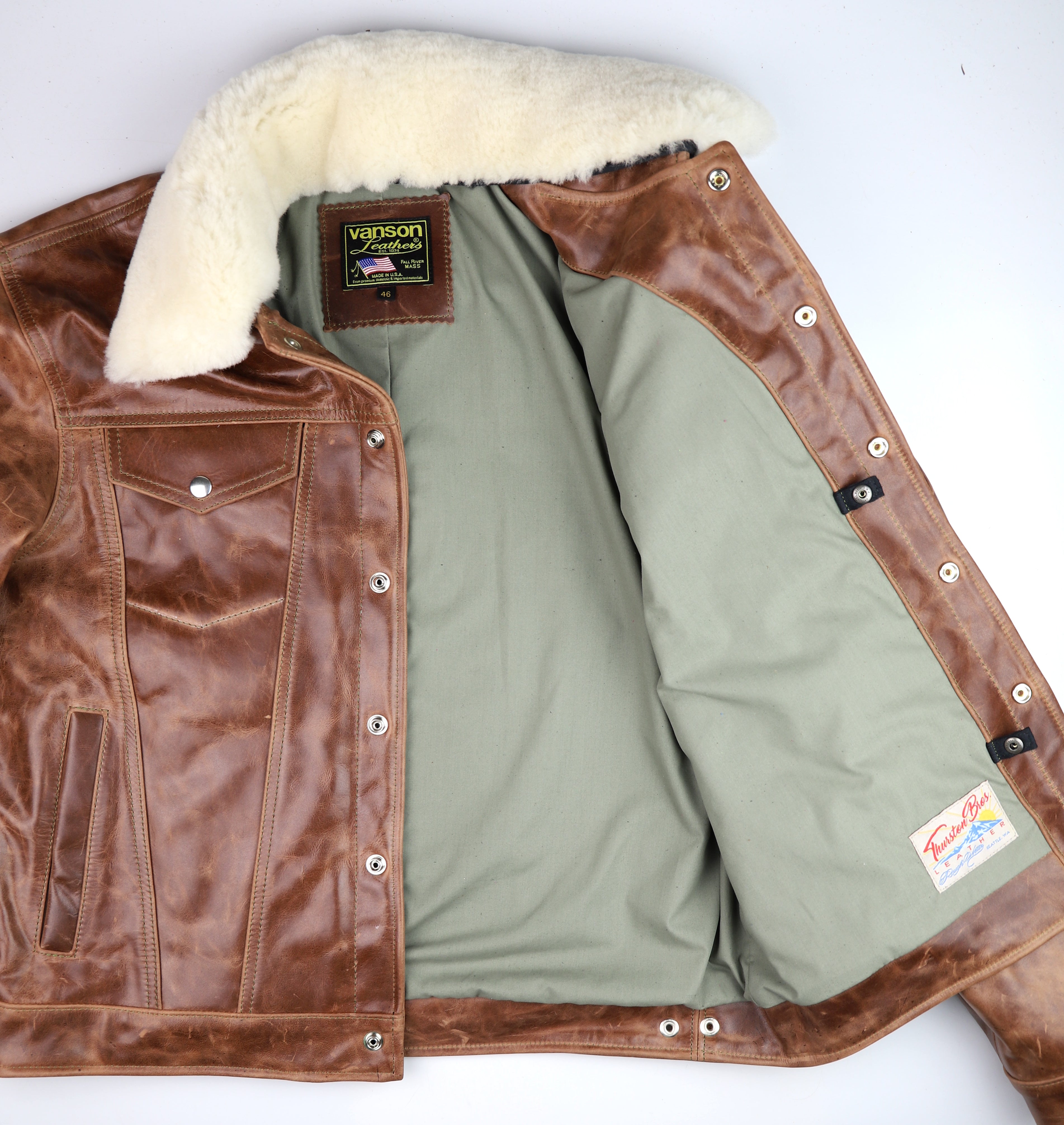 Vanson Maverick II, Whiskey Roma Cowhide, size 46