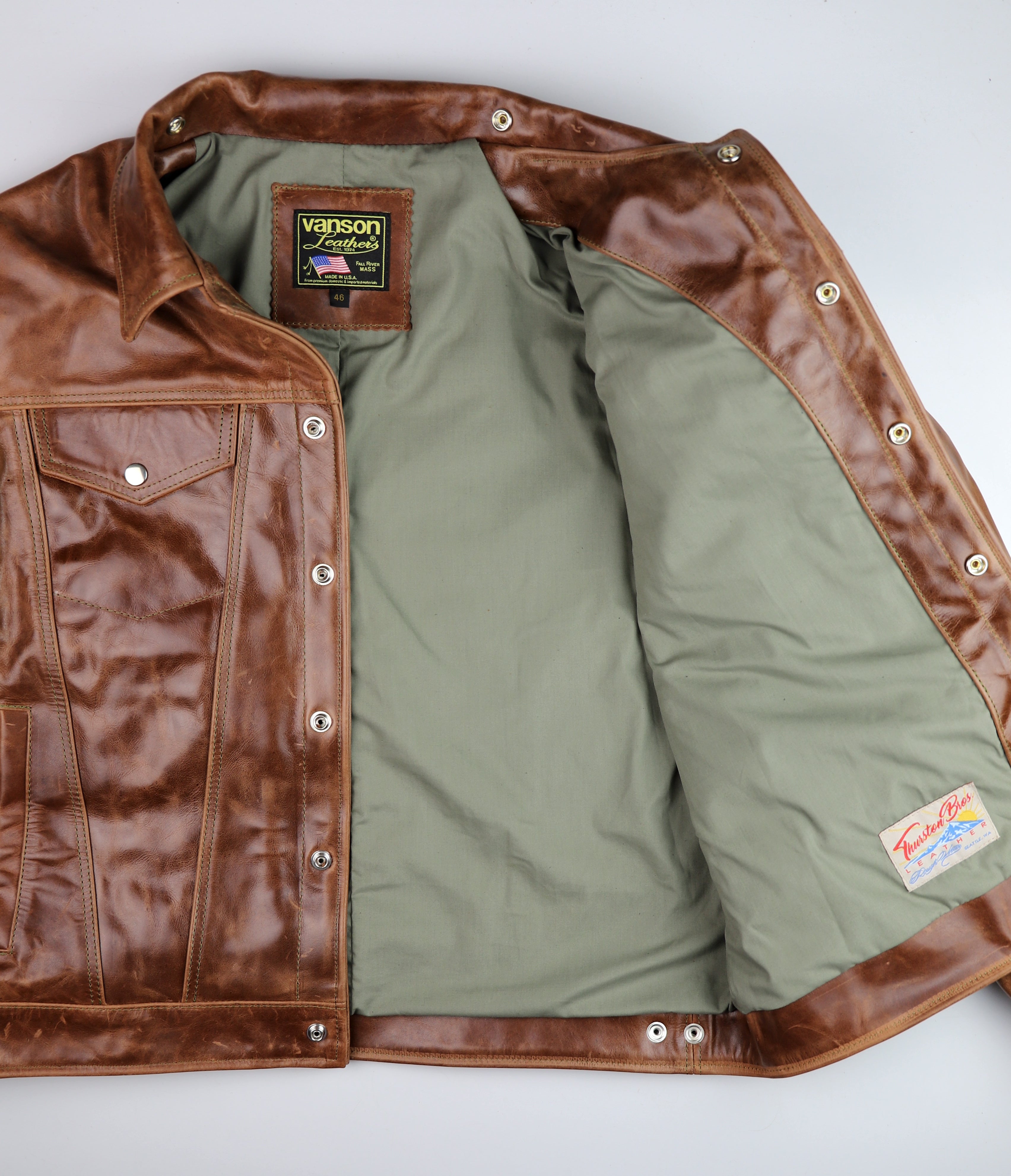 Vanson Maverick II, Whiskey Roma Cowhide, size 46