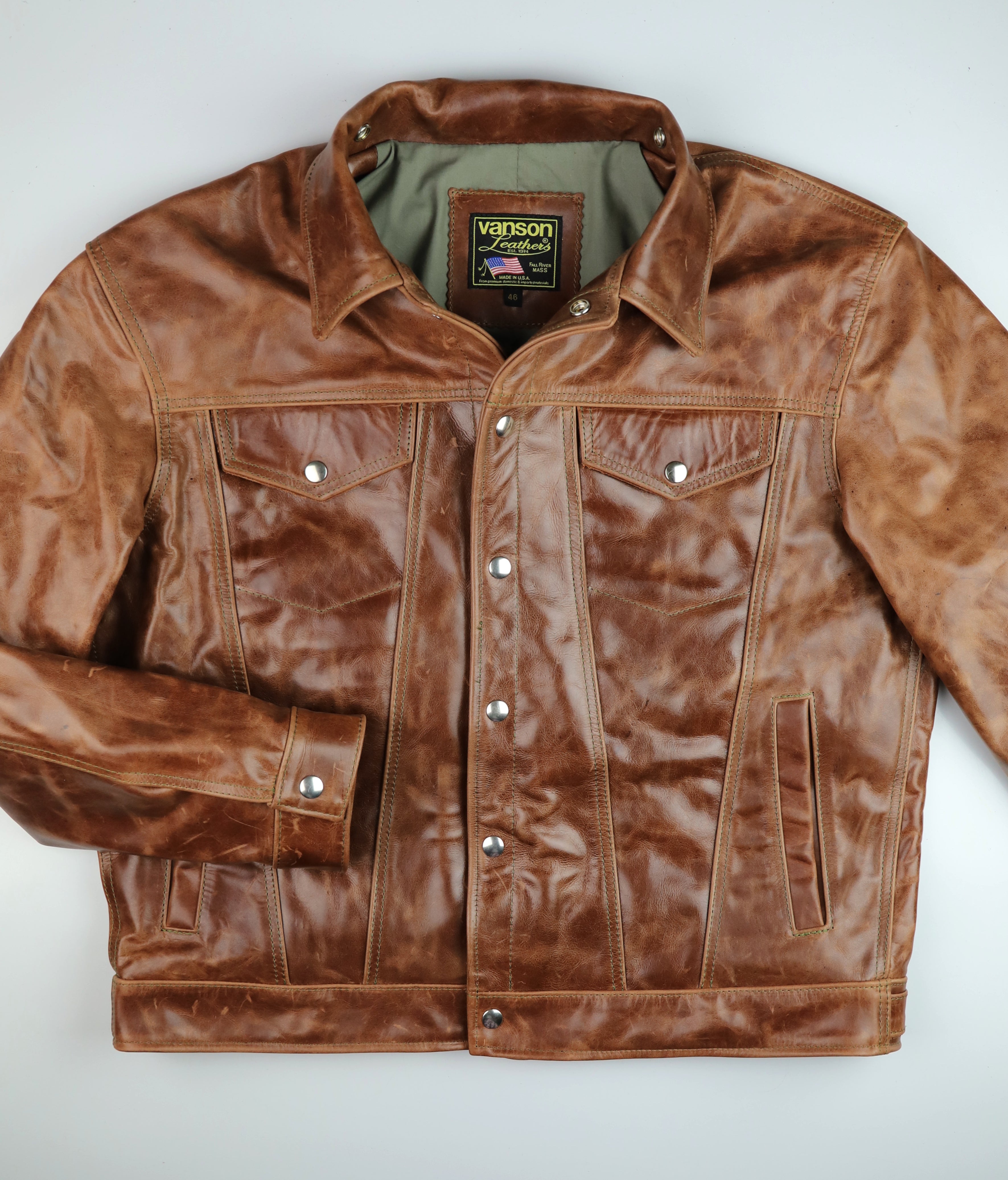 Vanson Maverick II, Whiskey Roma Cowhide, size 46