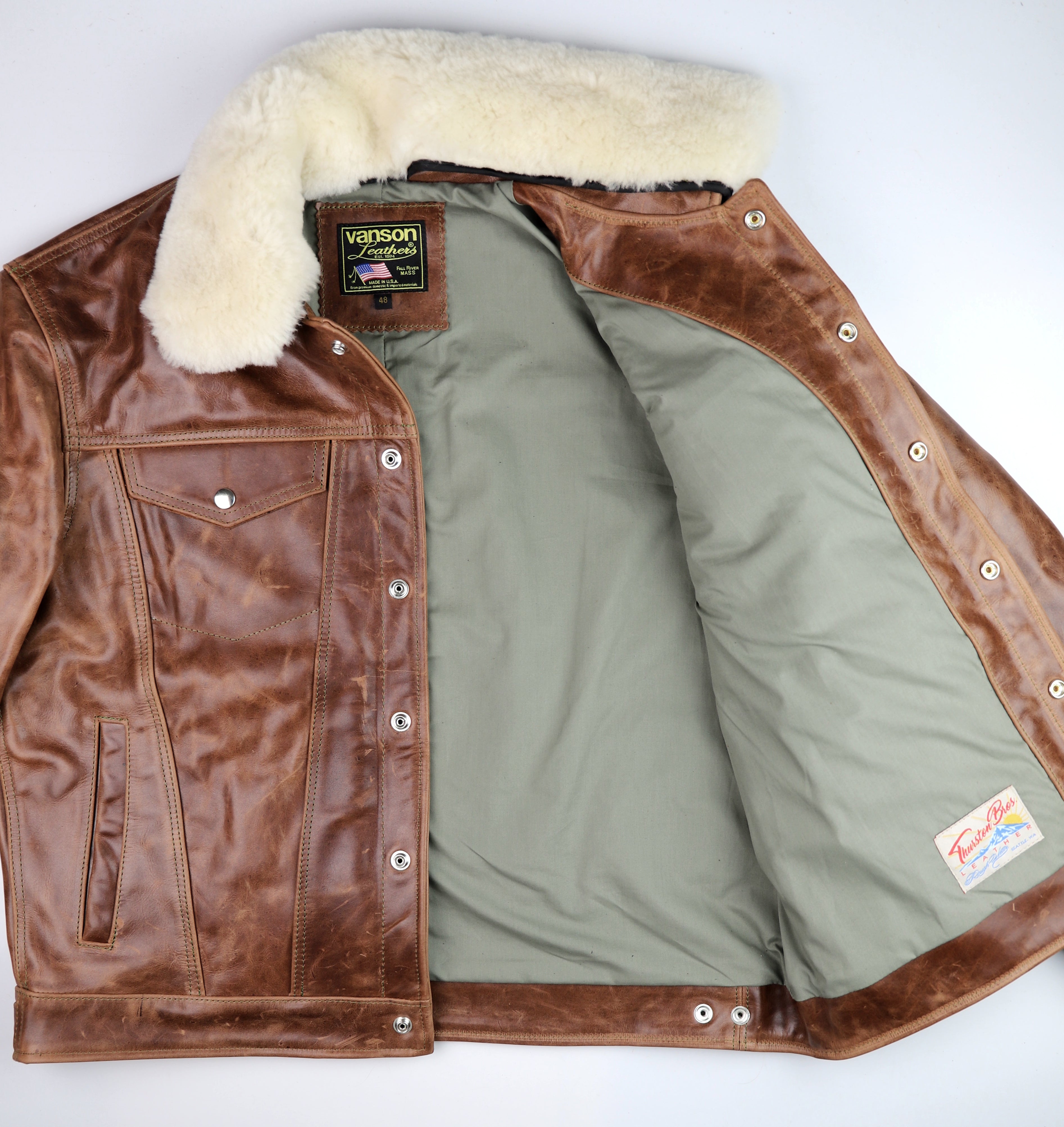 Vanson Maverick II, Whiskey Roma Cowhide, size 48