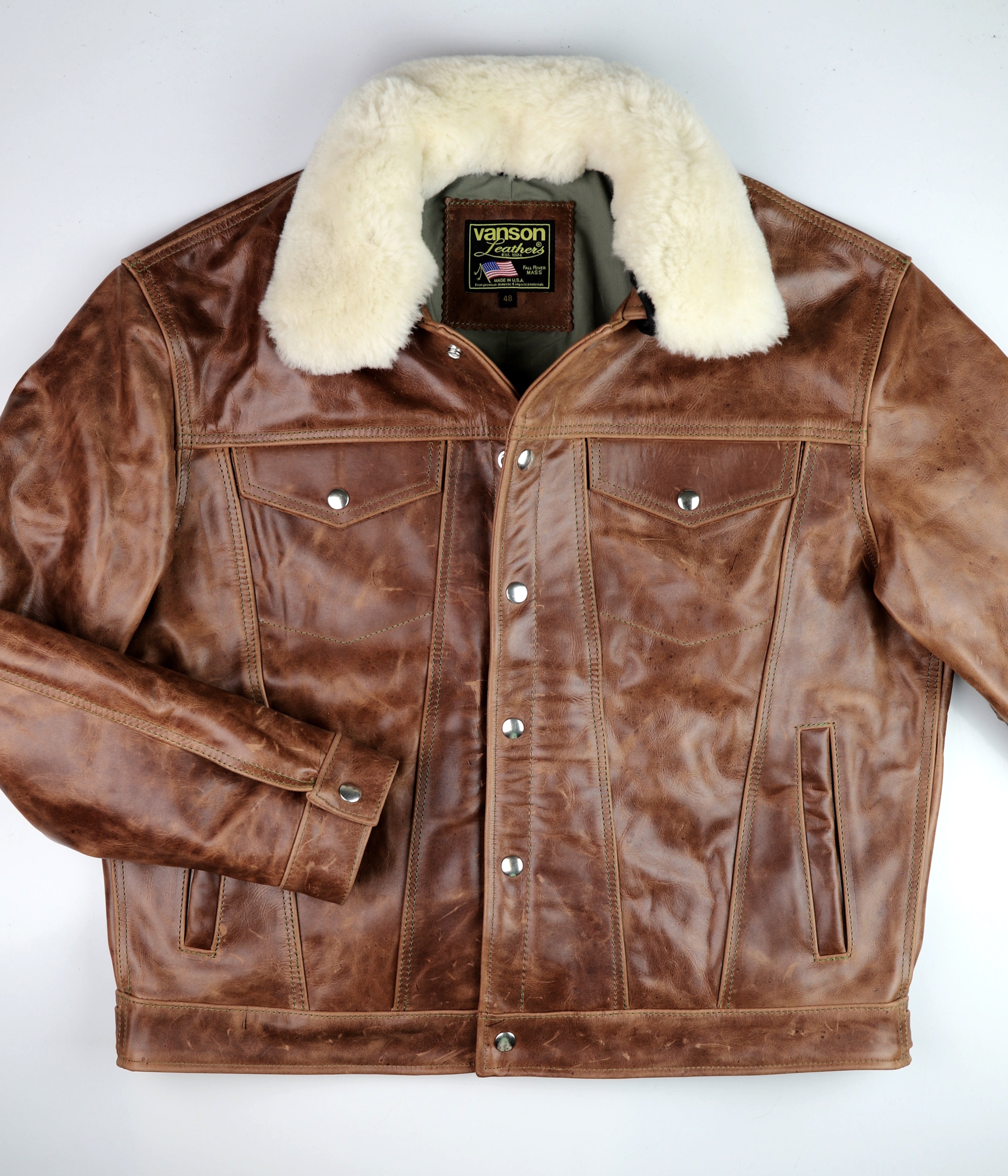 Vanson Maverick II, Whiskey Roma Cowhide, size 48