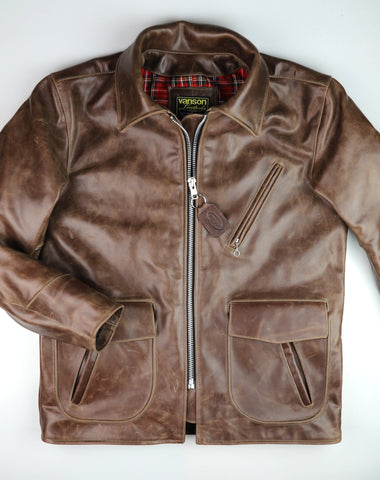 Vanson Woodway, Brandy Roma Cowhide, size 44