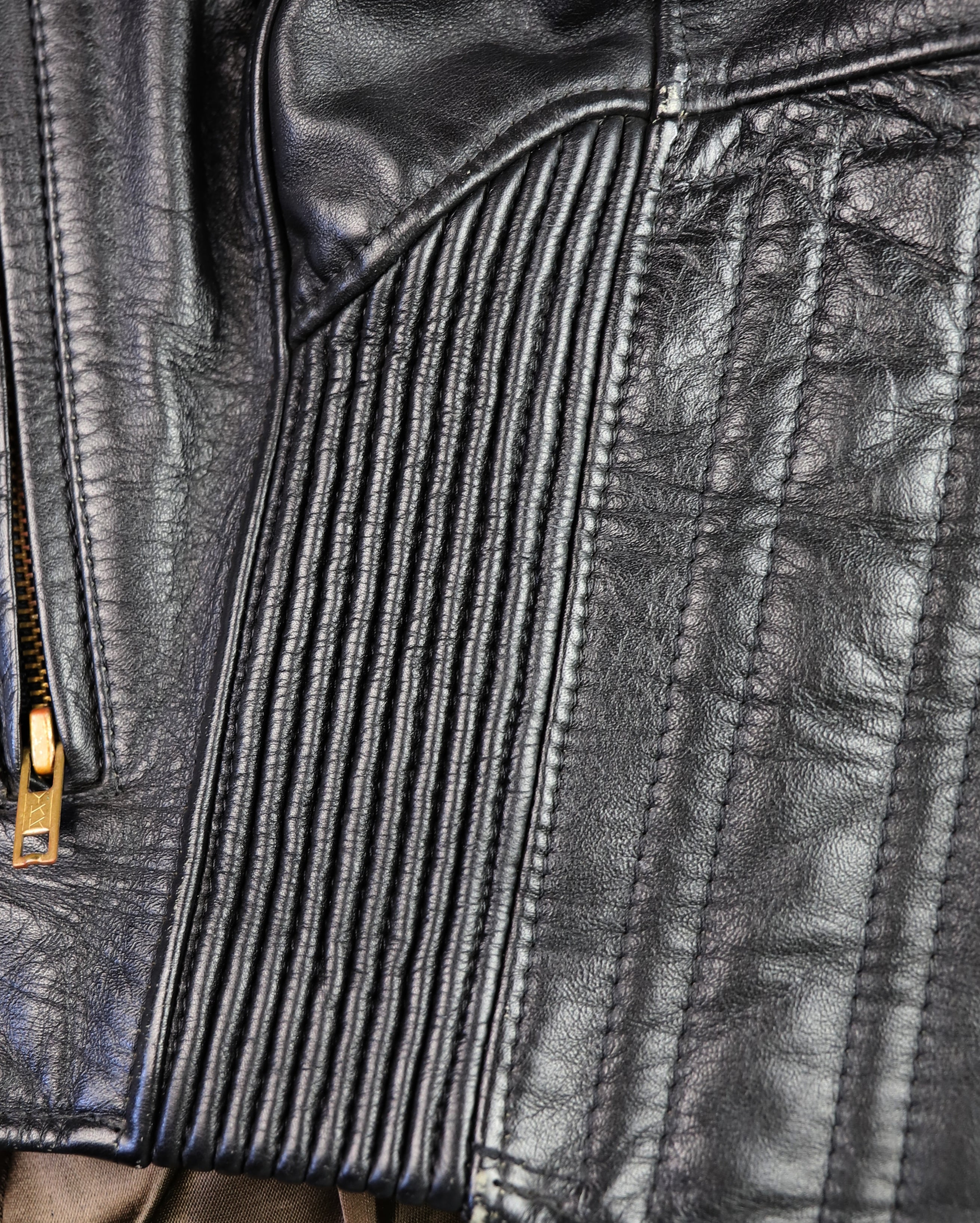 Vintage Cafe Racer Jacket, Black, size Medium