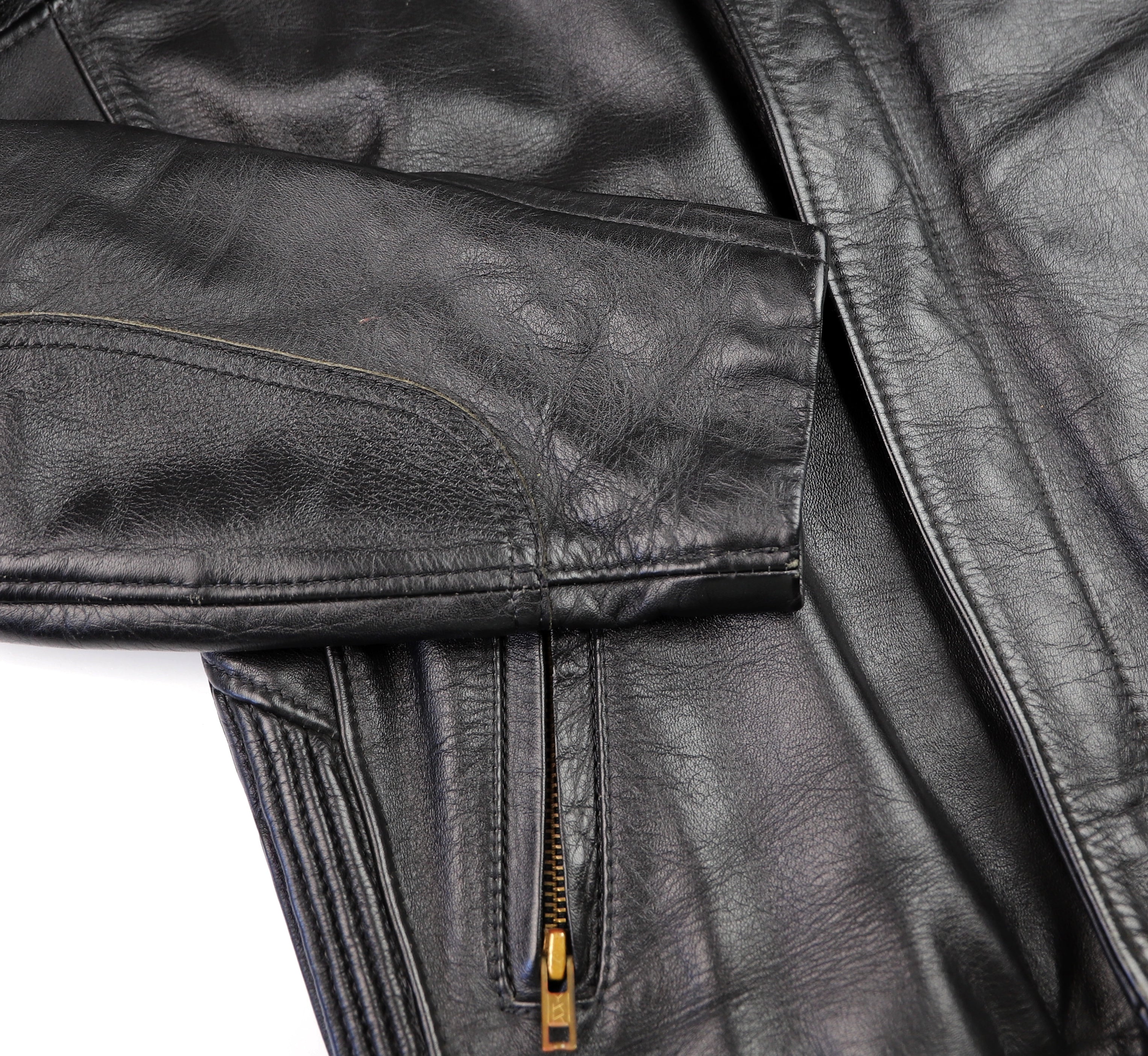 Vintage Cafe Racer Jacket, Black, size Medium