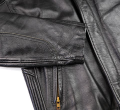 Vintage Cafe Racer Jacket, Black, size Medium