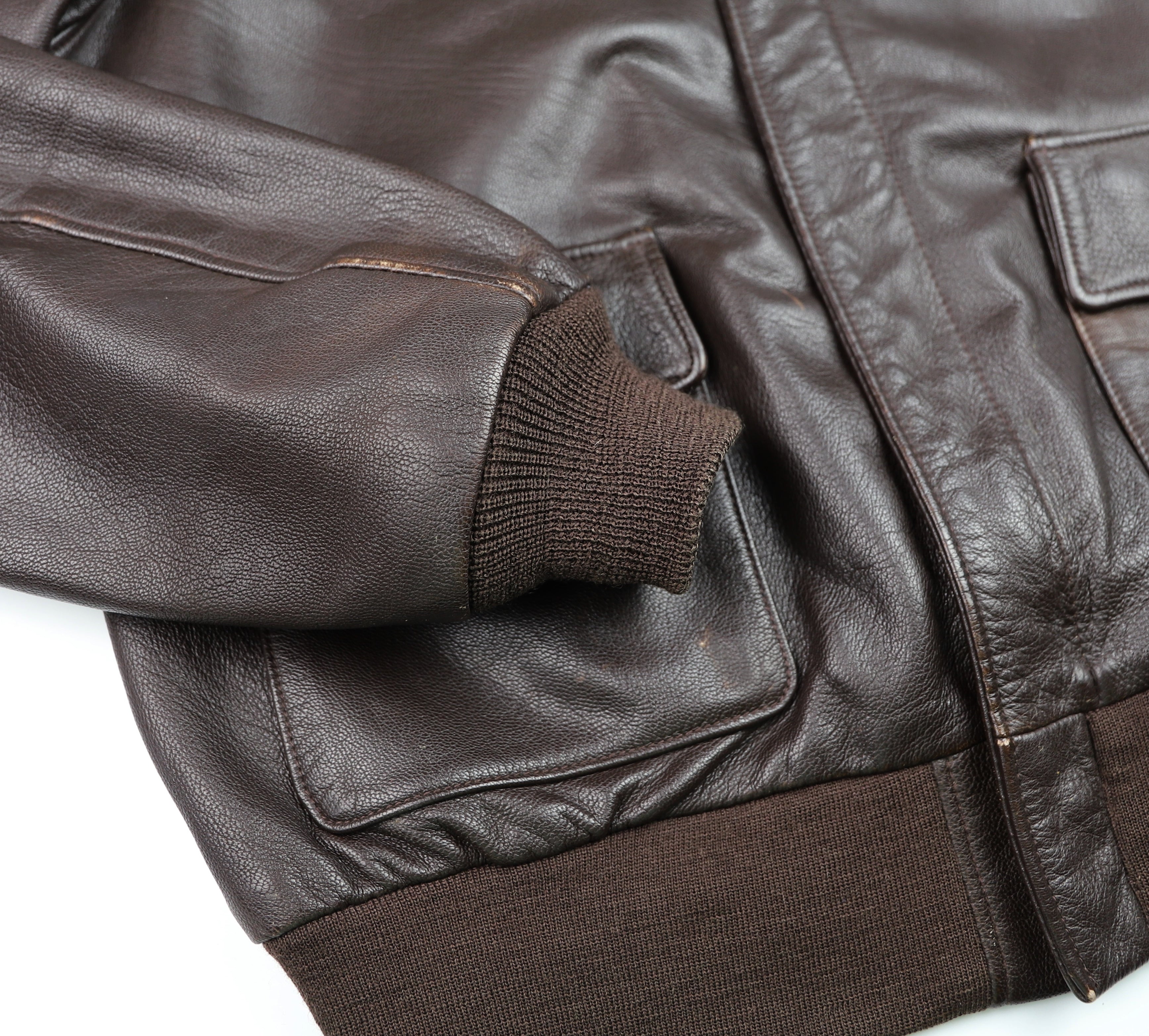 Willis & Geiger A2 Military Flight Jacket, size 44, Brown Goatskin, G