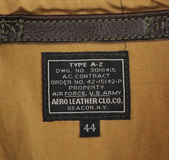 Aero A-2 Military Flight Jacket, size 44, Dark Seal Vicenza Horsehide