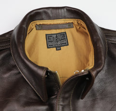 Aero A-2 Military Flight Jacket, size 50, Dark Seal Vicenza Horsehide