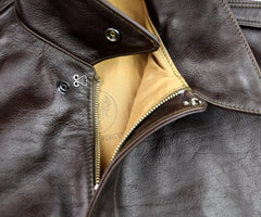 Aero A-2 Military Flight Jacket, size 50, Dark Seal Vicenza Horsehide