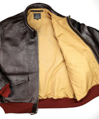 Aero A-2 Military Flight Jacket, size 50, Dark Seal Vicenza Horsehide