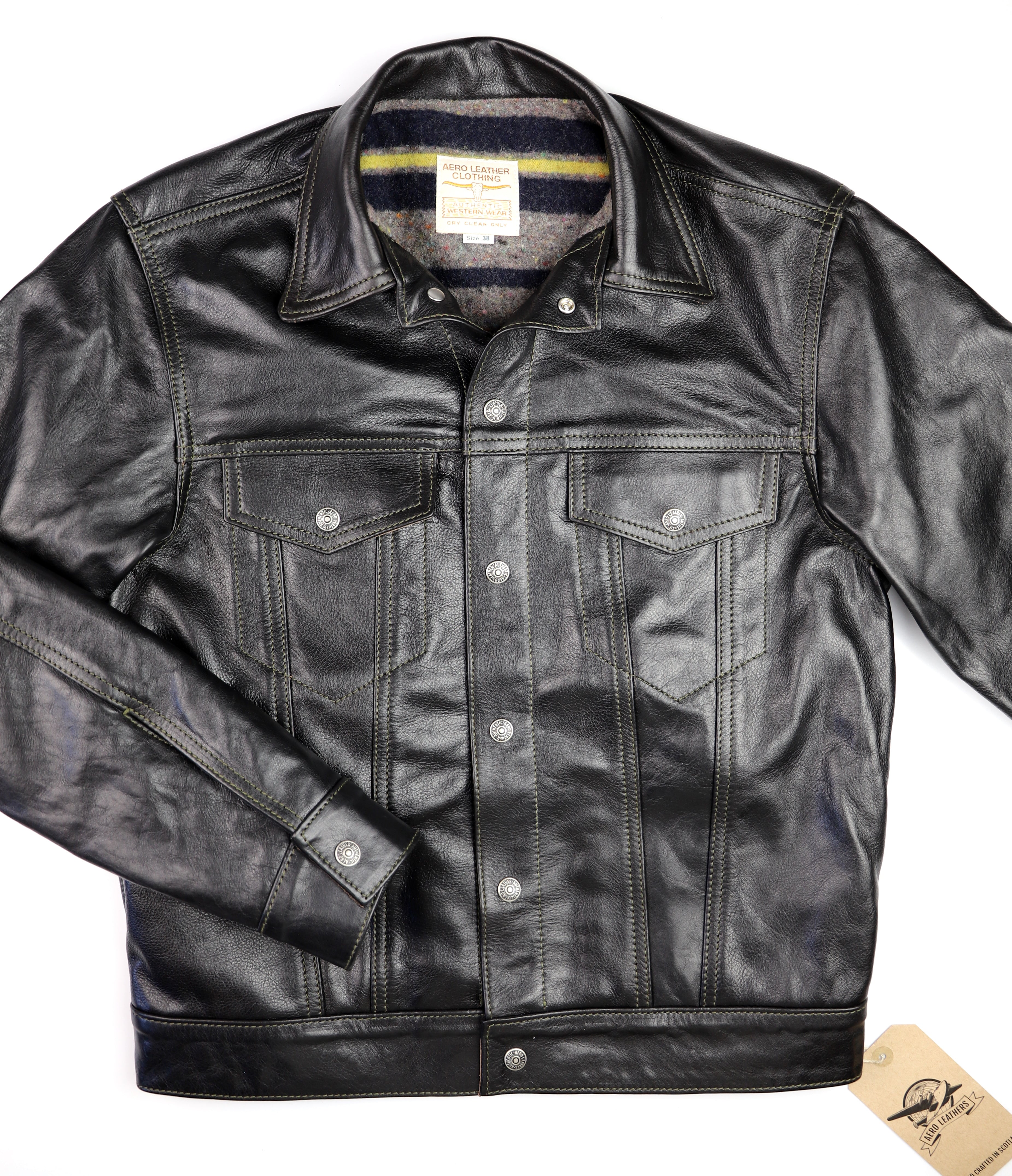 Aero 557XX Type 3 Jean Jacket, size 38, Blackened Brown Vicenza Horseh –  Thurston Bros Rough Wear LLC