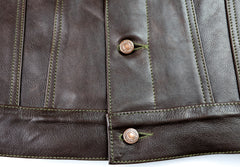 Aero 557XX Type 3 Jean Jacket, size 40, Dark Seal Vicenza Horsehide