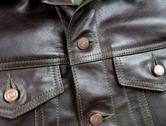Aero 557XX Type 3 Jean Jacket, size 40, Dark Seal Vicenza Horsehide