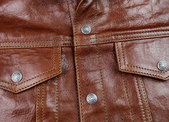 Aero 557XX Type 3 Jean Jacket, size 38, Russet Badalassi Cowhide
