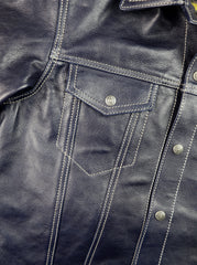 Aero 557XX Type 3 Jean Jacket, size 42, Navy Blue Vicenza Horsehide