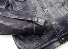 Aero 557XX Type 3 Jean Jacket, size 42, Navy Blue Vicenza Horsehide