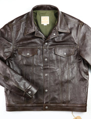 Aero 557XX Type 3 Jean Jacket, size 44, Dark Seal Vicenza Horsehide