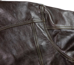 Aero 557XX Type 3 Jean Jacket, size 44, Dark Seal Vicenza Horsehide