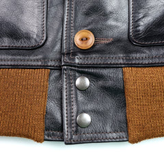 Aero A-1 Military Flight Jacket, size 42, Blackened Brown Vicenza Horsehide