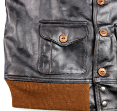 Aero A-1 Military Flight Jacket, size 42, Blackened Brown Vicenza Horsehide