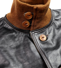 Aero A-1 Military Flight Jacket, size 44, Blackened Brown Vicenza Horsehide