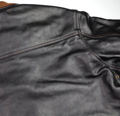 Aero A-1 Military Flight Jacket, size 46, Blackened Brown Vicenza Horsehide