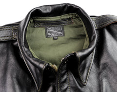 Aero A-2 Military Flight Jacket, size 48, Blackened Brown Vicenza Horsehide