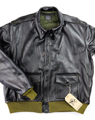 Aero A-2 Military Flight Jacket, size 48, Blackened Brown Vicenza Horsehide