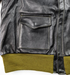 Aero A-2 Military Flight Jacket, size 48, Blackened Brown Vicenza Horsehide