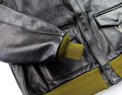 Aero A-2 Military Flight Jacket, size 48, Blackened Brown Vicenza Horsehide