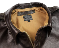 Aero A-2 Military Flight Jacket, size 44, Dark Seal Vicenza Horsehide