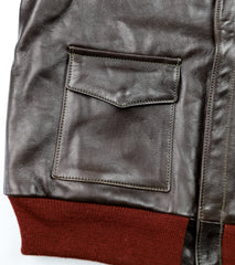 Aero A-2 Military Flight Jacket, size 44, Dark Seal Vicenza Horsehide