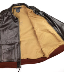 Aero A-2 Military Flight Jacket, size 44, Dark Seal Vicenza Horsehide