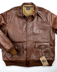 A-2 Military Flight Jacket, size 46, Russet Vicenza Horsehide