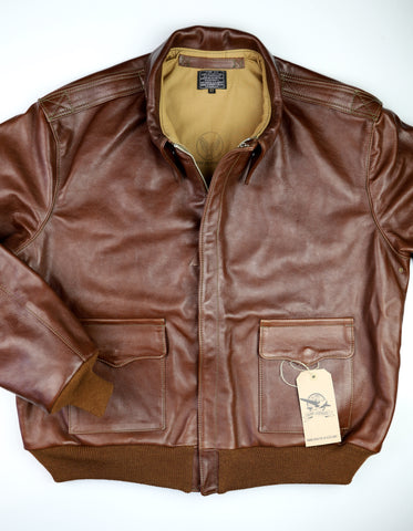 Aero A-2 Military Flight Jacket, size 52, Russet Vicenza Horsehide