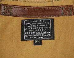 Aero A-2 Military Flight Jacket, size 52, Russet Vicenza Horsehide