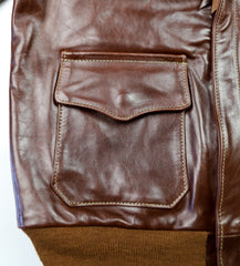 Aero A-2 Military Flight Jacket, size 42, Tobacco Badalassi Cowhide