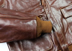 Aero A-2 Military Flight Jacket, size 42, Tobacco Badalassi Cowhide