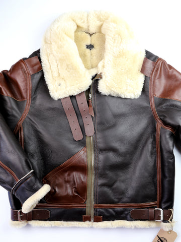 Aero B-3 Military Flight Jacket, size 42, Seal Brown with Russet Vicenza Horsehide trim