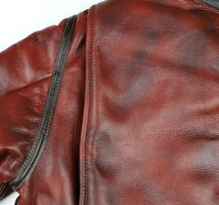 Aero Two-Tone B-6 Military Flight Jacket, size 48, Redskin with Dark Seal Vicenza Horsehide Trim