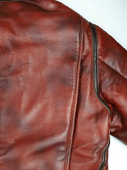 Aero Two-Tone B-6 Military Flight Jacket, size 48, Redskin with Dark Seal Vicenza Horsehide Trim