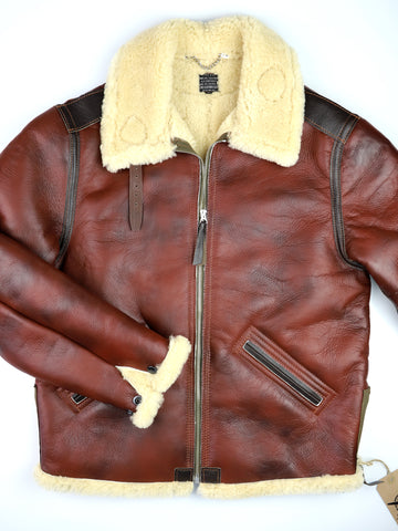 Aero B-6 Military Flight Jacket, size 42, Redskin with Dark Seal Vicenza Horsehide Trim