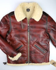 Aero B-6 Military Flight Jacket, size 40, Redskin Shearling with Dark Seal Vicenza Trim