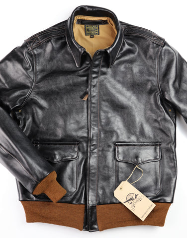 Aero A-2 Military Flight Jacket, size 40, Blackened Brown Vicenza Horsehide